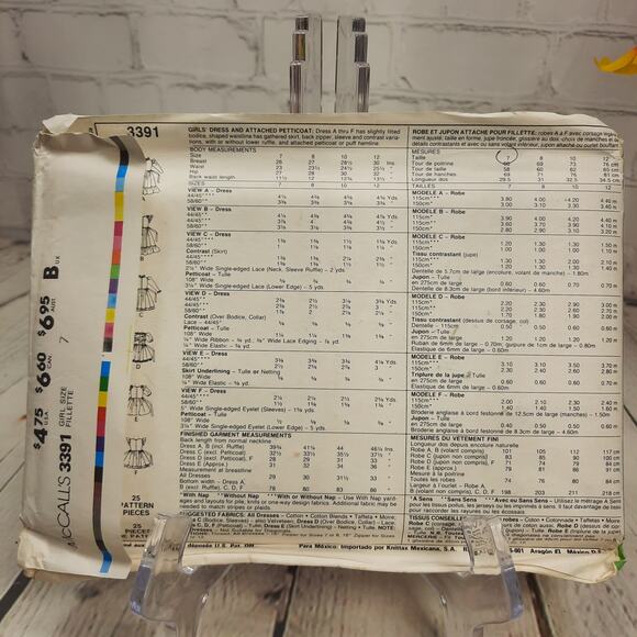 McCall's Sewing Pattern 3391 Fashion Basics for Kids Girl's Dresses Size 7 - Picture 3 of 7